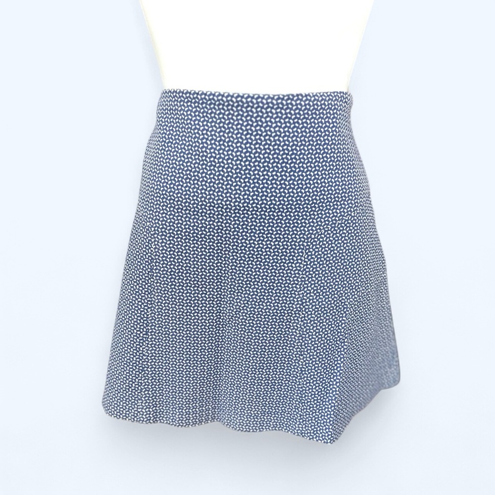 J. McLaughlin Size 4 Blue and White A-Line Mini Skirt